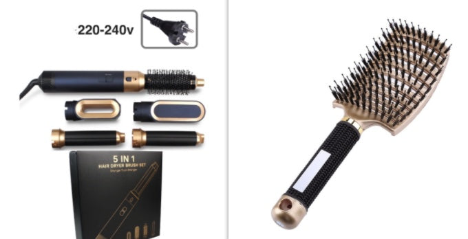 5-in-1 Premium Hair Styling System: Curling Iron & Multi-Function Hair Dryer