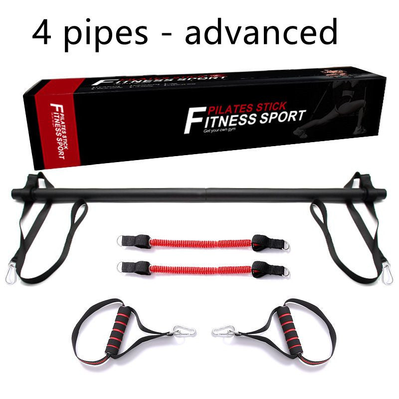 Portable Pilates Bar Kit with Resistance Bands - Home Gym Workout.