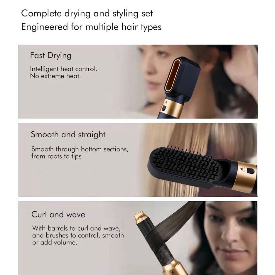 5-in-1 Premium Hair Styling System: Curling Iron & Multi-Function Hair Dryer