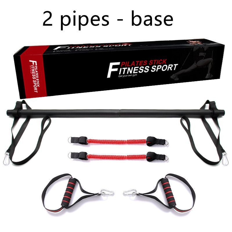 Portable Pilates Bar Kit with Resistance Bands - Home Gym Workout.