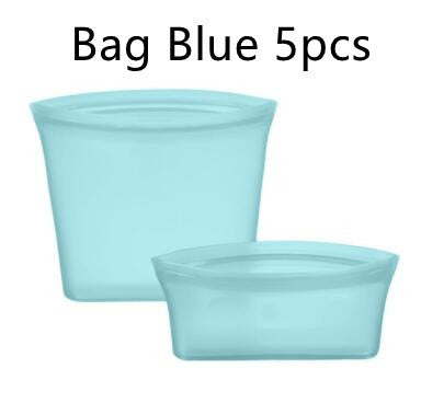 Silicone Vacuum-Sealed Food Storage Bags – Reusable, Airtight Fridge & Freezer Solution